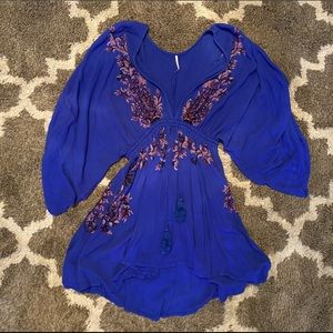 Embroidered blue dress